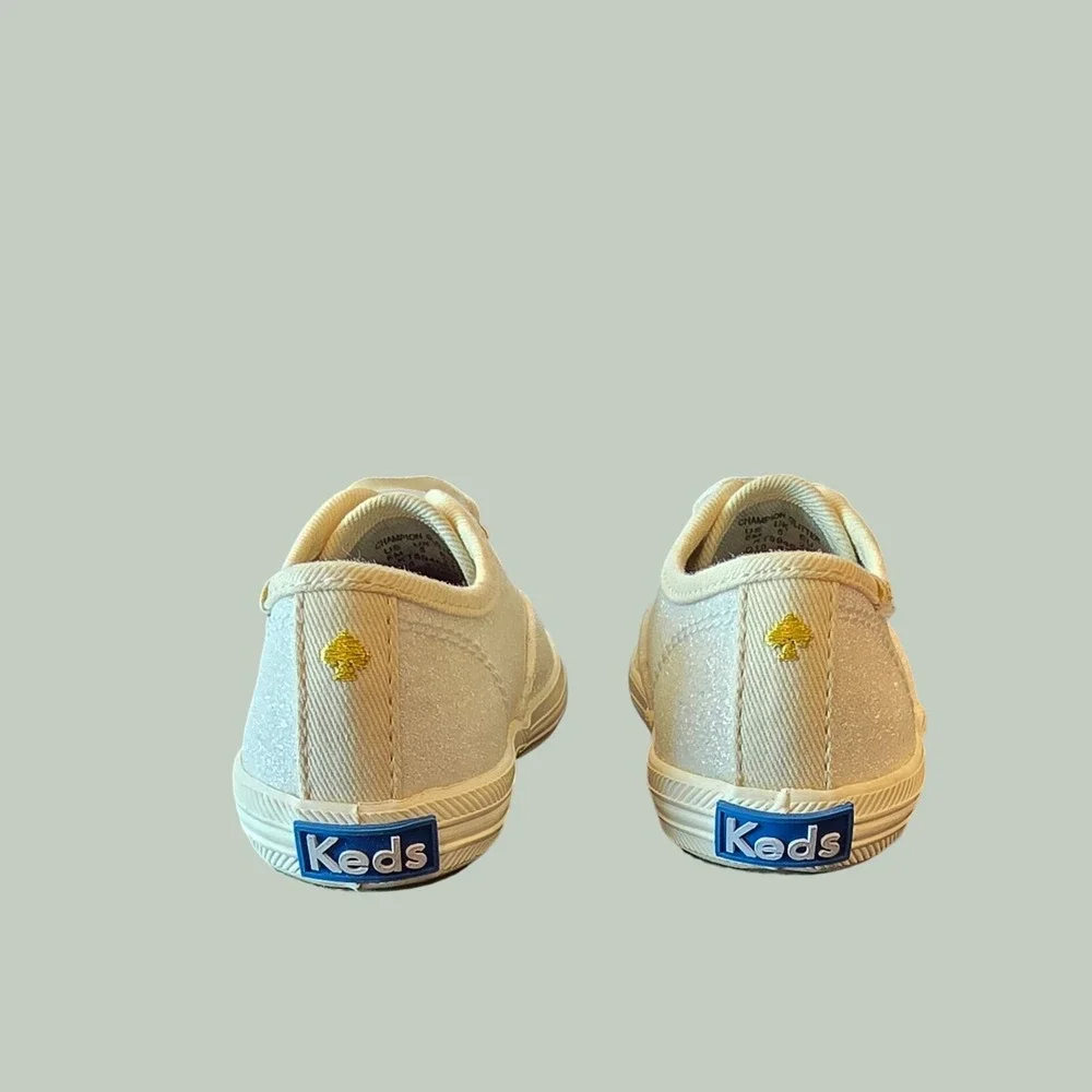 Keds x Kate Spade Kids Champion Glitter Sneakers Cream Gold Size 6M